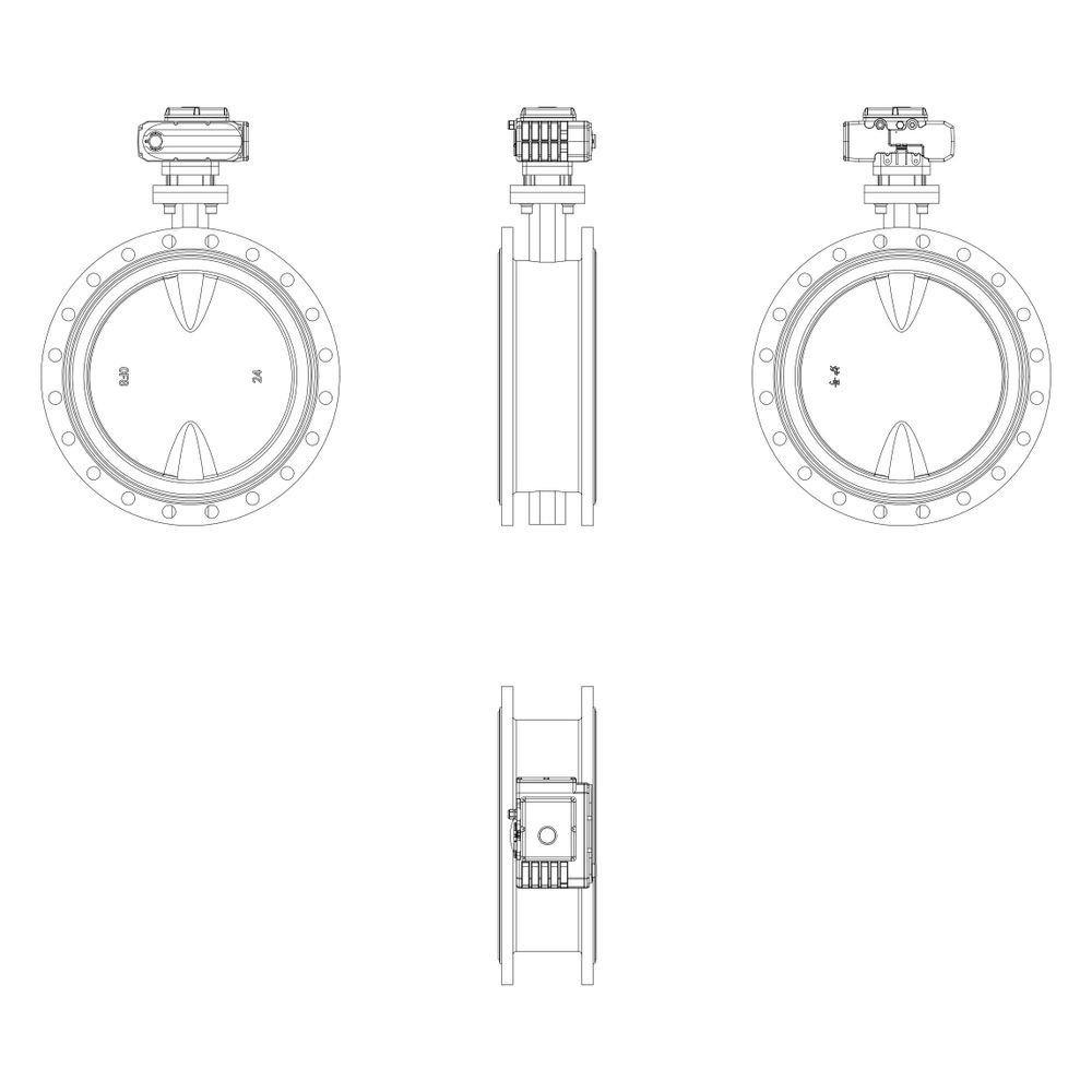 Danfoss motorische Absperrklappe VFH2-FAO, Flansch, DN 600, PN 16, Kvs 36.946m3/h, Gu... DANFOSS-003Z6400 5715162464687 (Abb. 2)