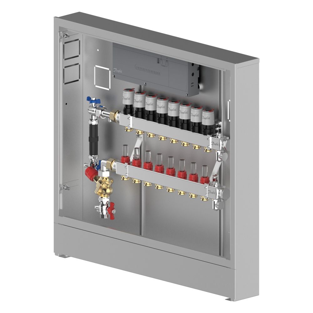 Danfoss Verteilerstation UnoFloor Control 8L, 8 Heizkreise, links, mit AB-PM-Set und ... DANFOSS-088X3648 5715162804285 (Abb. 4)