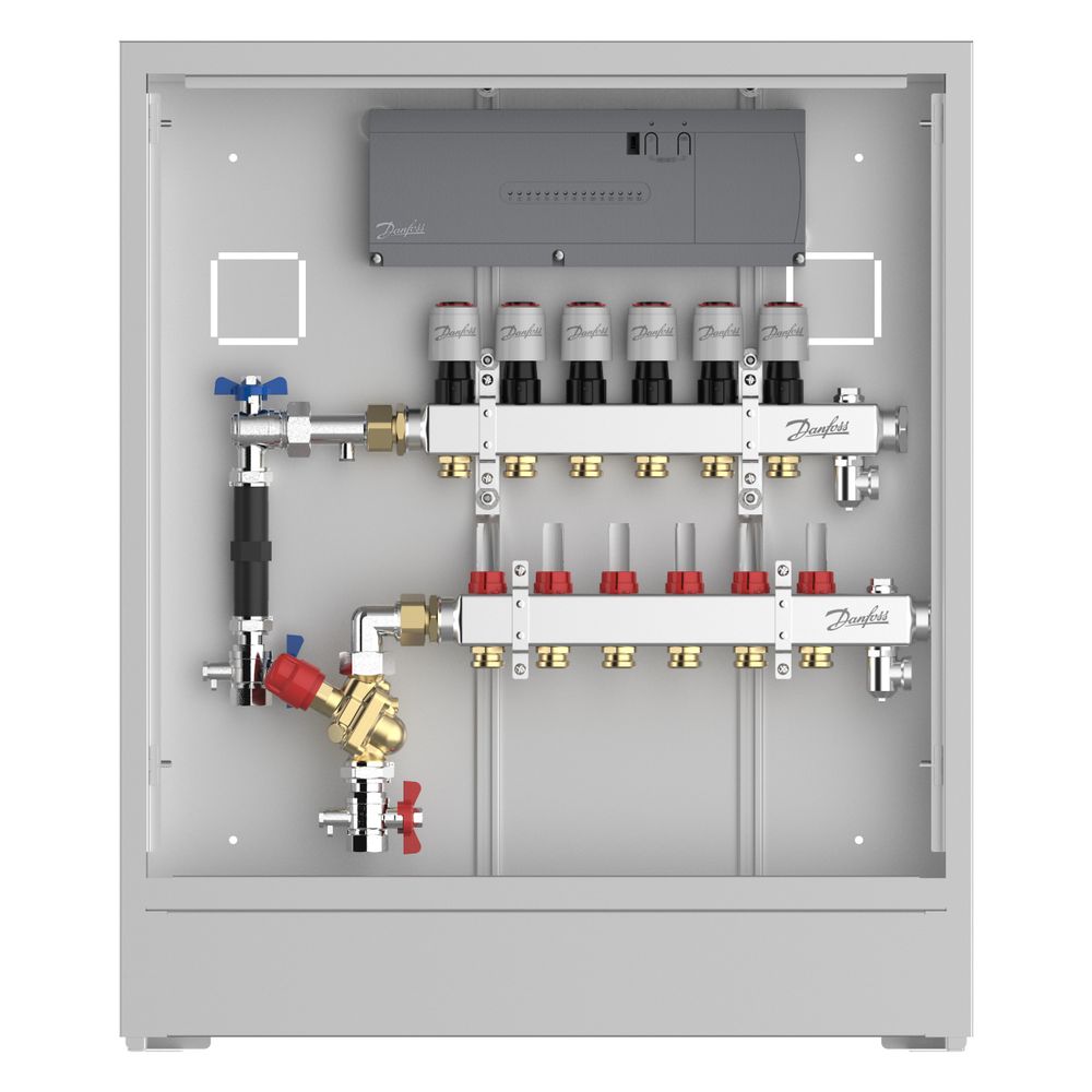 Danfoss Verteilerstation UnoFloor Control 6L, 6 Heizkreise, links, mit AB-PM-Set und ... DANFOSS-088X3646 5715162804261 (Abb. 2)