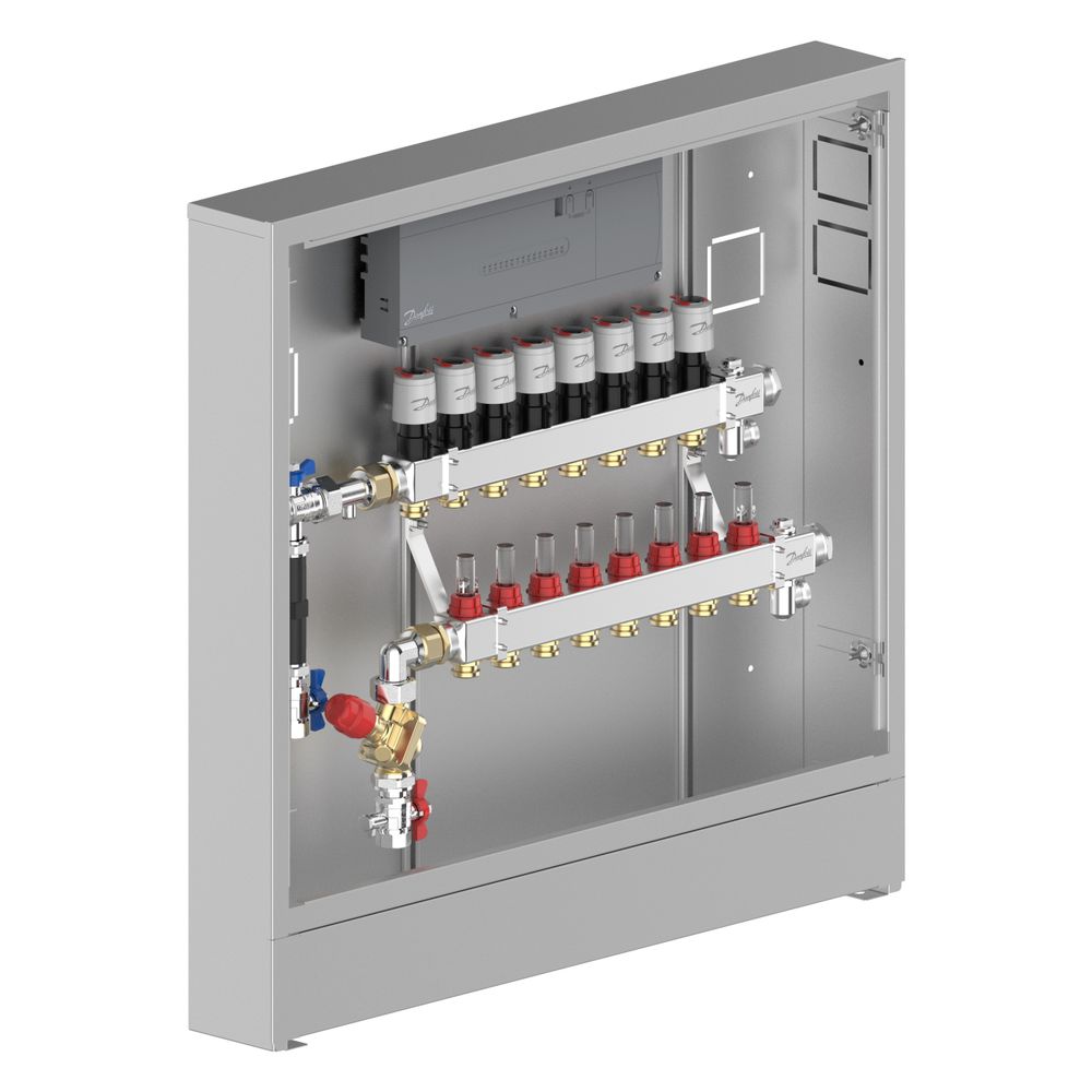 Danfoss Verteilerstation UnoFloor Control 8L, 8 Heizkreise, links, mit AB-PM-Set und ... DANFOSS-088X3648 5715162804285 (Abb. 2)