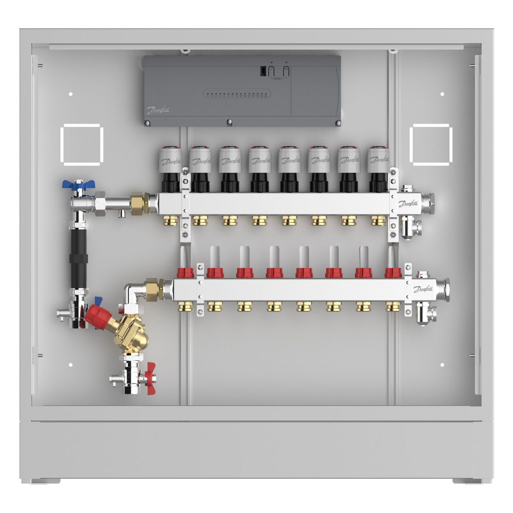 Danfoss Verteilerstation UnoFloor Control 8L, 8 Heizkreise, links, mit AB-PM-Set und ... DANFOSS-088X3648 5715162804285 (Abb. 6)