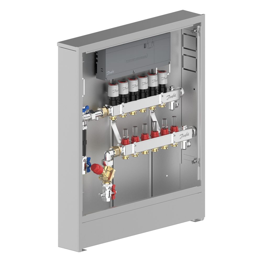 Danfoss Verteilerstation UnoFloor Control 6L, 6 Heizkreise, links, mit AB-PM-Set und ... DANFOSS-088X3646 5715162804261 (Abb. 3)