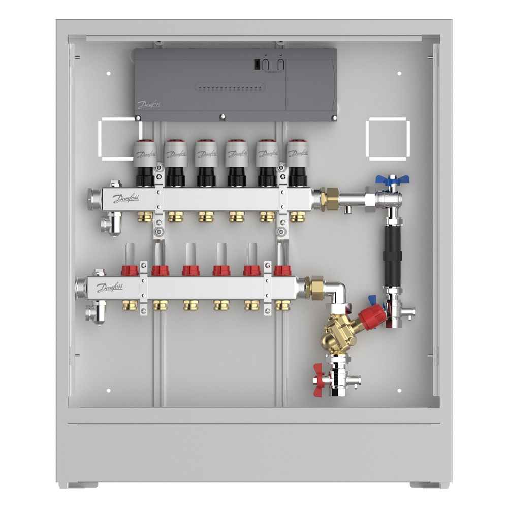 Danfoss Verteilerstation UnoFloor Control 6R, 6 Heizkreise, rechts, mit AB-PM-Set und... DANFOSS-088X3666 5715162804339 (Abb. 6)