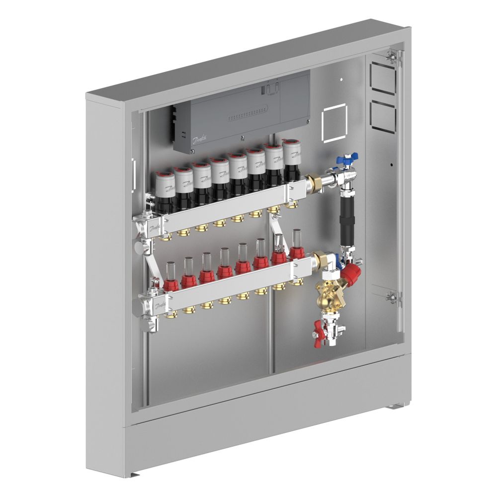 Danfoss Verteilerstation UnoFloor Control 8R, 8 Heizkreise, rechts, mit AB-PM-Set und... DANFOSS-088X3668 5715162804810 (Abb. 6)