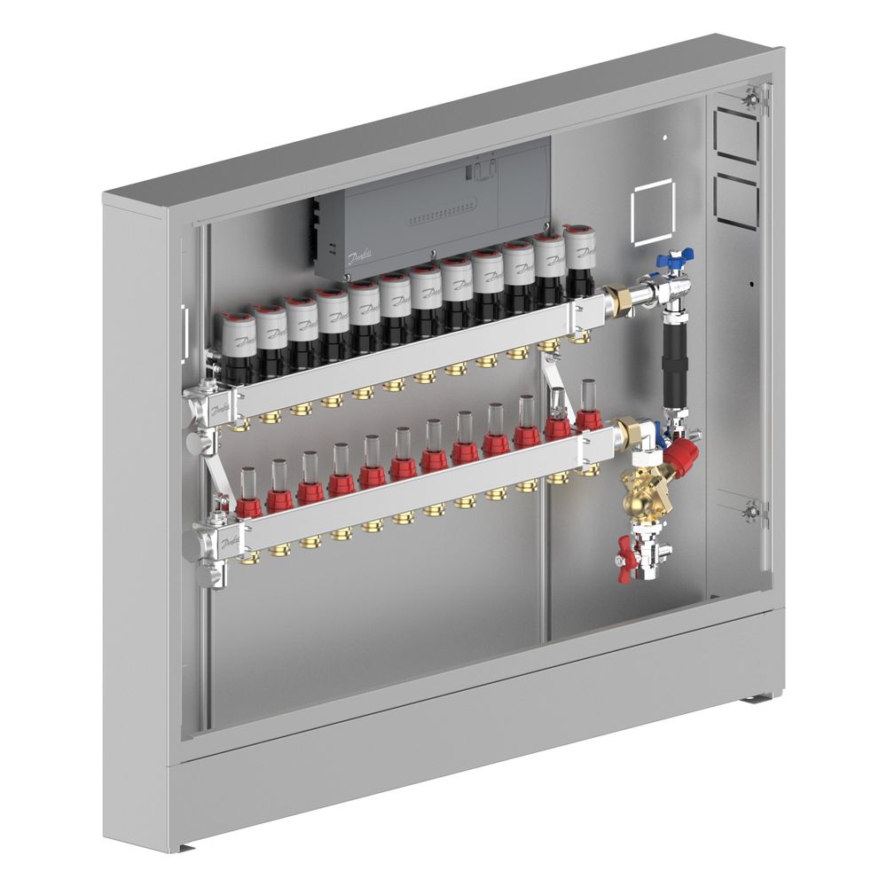 Danfoss Verteilerstation UnoFloor Control 12R, 12 Heizkreise, rechts, mit AB-PM-Set u... DANFOSS-088X3672 5715162804834 (Abb. 2)