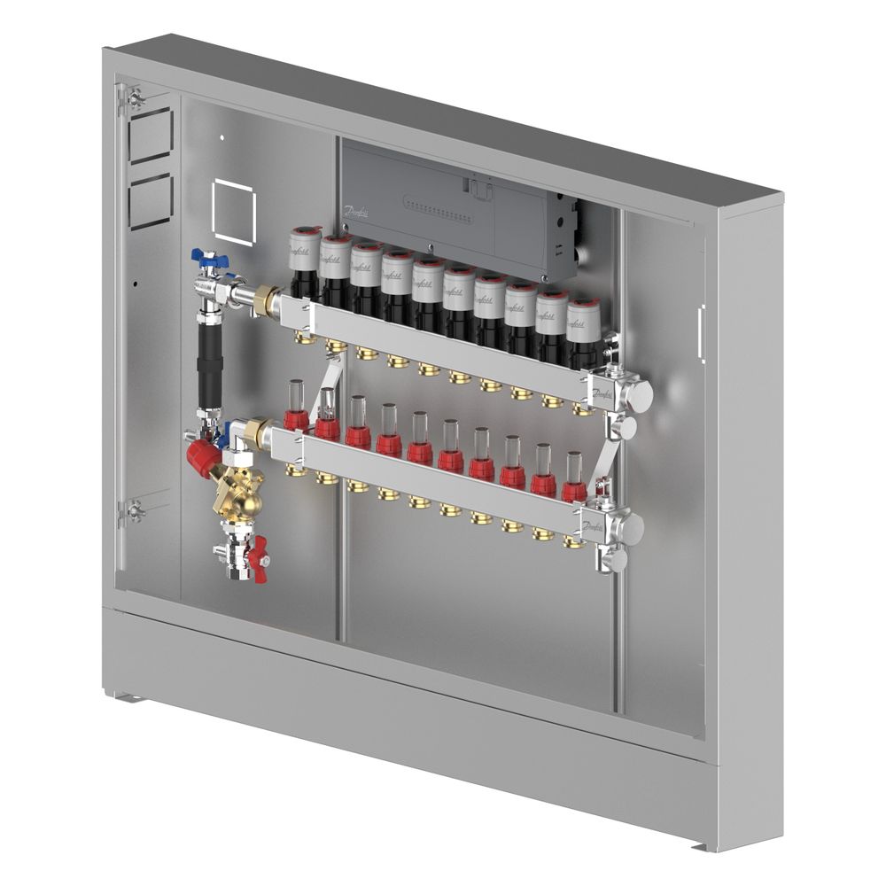 Danfoss Verteilerstation UnoFloor Control 10L, 10 Heizkreise, links, mit AB-PM-Set un... DANFOSS-088X3650 5715162820858 (Abb. 2)
