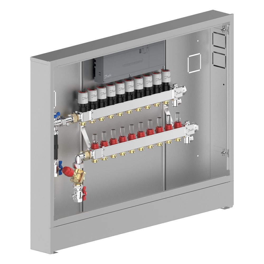 Danfoss Verteilerstation UnoFloor Control 10L, 10 Heizkreise, links, mit AB-PM-Set un... DANFOSS-088X3650 5715162820858 (Abb. 3)