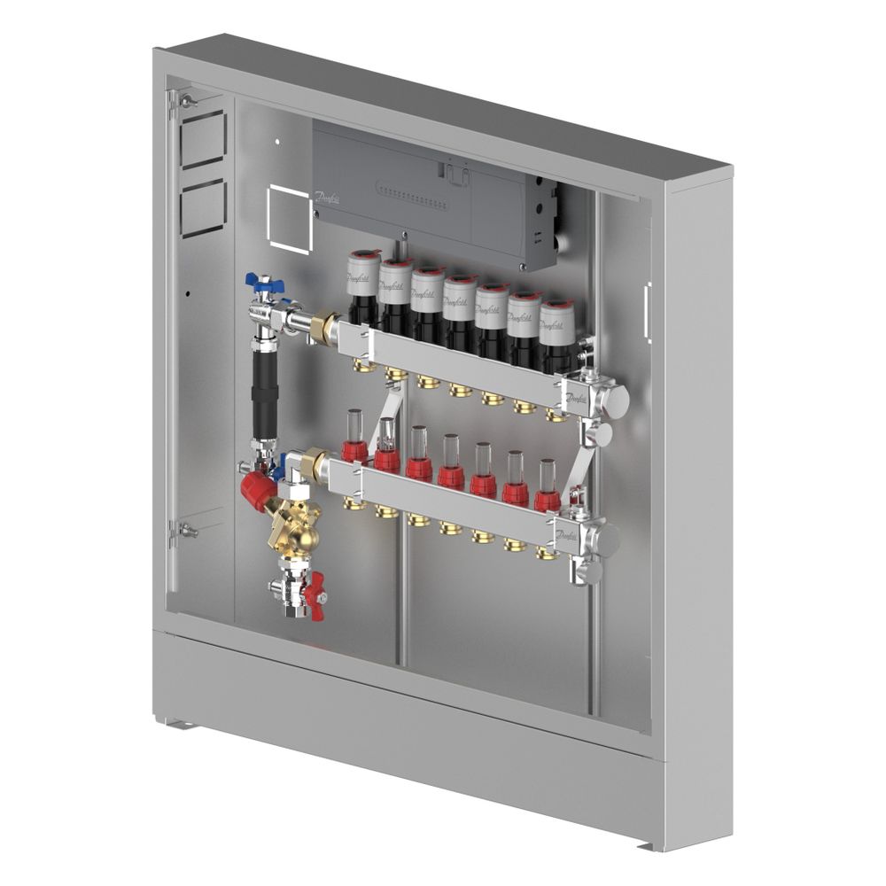 Danfoss Verteilerstation UnoFloor Control 7L, 7 Heizkreise, links, mit AB-PM-Set und ... DANFOSS-088X3647 5715162804278 (Abb. 6)
