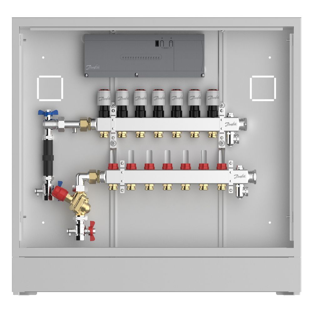 Danfoss Verteilerstation UnoFloor Control 7L, 7 Heizkreise, links, mit AB-PM-Set und ... DANFOSS-088X3647 5715162804278 (Abb. 8)