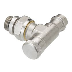 Danfoss Rücklaufverschraubung RLV 15, R 1/2", Pressfit, Eckausführung, vernickelt, 00... DANFOSS-003L1825 5702420091723 (Abb. 1)