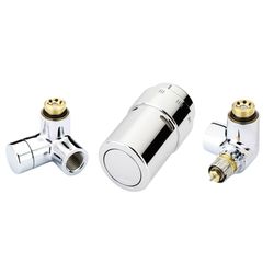Danfoss Design-Ventilprogramm X-tra Design Set Chrom, Ventilgehäuse RA-URX links, 013... DANFOSS-013G4004 5702420059549 (Abb. 1)