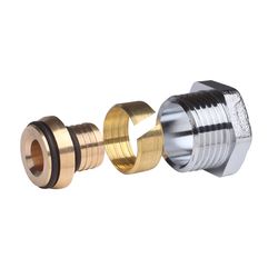 Danfoss Klemmverbinder, R 1/2"AG auf 16x2mm, für Alu-Verbundrohre AluPex, verchromt... DANFOSS-013G4200 5702420071497 (Abb. 1)