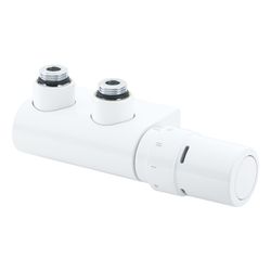 Danfoss Anschlussarmatur VHX Duo Set R 1/2", Eckausführung, Verkehrsweiß, 013G4281... DANFOSS-013G4281 5702420073224 (Abb. 1)