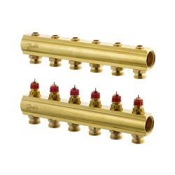 Danfoss Verteiler für Fussbodenheizungen FHF-6, 6 Kreise, ohne Durchflussanzeige, 088... DANFOSS-088U0506 5702420080857 (Abb. 1)