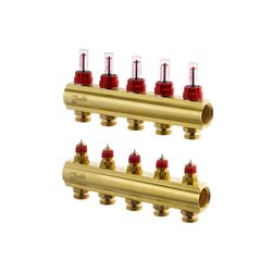 Danfoss Verteiler für Fussbodenheizungen FHF-5F, 5 Kreise, mit Durchflussanzeige, 088... DANFOSS-088U0525 5702420080956 (Abb. 1)