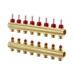 Danfoss Verteiler für Fussbodenheizungen FHF-8F, 8 Kreise, mit Durchflussanzeige, 088... DANFOSS-088U0528 5702420080987 (Abb. 1)