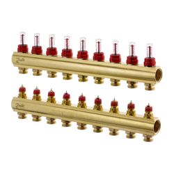 Danfoss Verteiler für Fussbodenheizungen FHF-9F, 9 Kreise, mit Durchflussanzeige, 088... DANFOSS-088U0529 5702420080994 (Abb. 1)