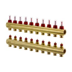 Danfoss Verteiler für Fussbodenheizungen FHF-10F 10 Kreise, mit Durchflussanzeige, 08... DANFOSS-088U0530 5702420081007 (Abb. 1)