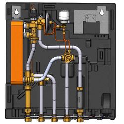 Danfoss Wohnungsstation Evoflat WSS 2 E, ohne Heizung, 49kW, Dämmhaube, Edelstahl, 14... DANFOSS-145G0220 5702424653996 (Abb. 1)