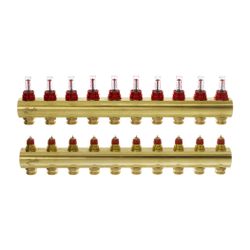 Danfoss Verteiler für Fussbodenheizungen FHF-10F 10 Kreise, mit Durchflussanzeige, 08... DANFOSS-088U0530 5702420081007 (Abb. 1)