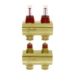 Danfoss Verteiler für Fussbodenheizungen FHF-2F, 2 Kreise, mit Durchflussanzeige, 088... DANFOSS-088U0522 5702420080925 (Abb. 1)
