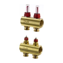 Danfoss Verteiler für Fussbodenheizungen FHF-2F, 2 Kreise, mit Durchflussanzeige, 088... DANFOSS-088U0522 5702420080925 (Abb. 1)