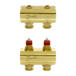 Danfoss Verteiler für Fussbodenheizungen FHF-2, 2 Kreise, ohne Durchflussanzeige, 088... DANFOSS-088U0502 5702420080819 (Abb. 1)