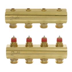 Danfoss Verteiler für Fussbodenheizungen FHF-4, 4 Kreise, ohne Durchflussanzeige, 088... DANFOSS-088U0504 5702420080833 (Abb. 1)