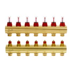 Danfoss Verteiler für Fussbodenheizungen FHF-7F, 7 Kreise, mit Durchflussanzeige, 088... DANFOSS-088U0527 5702420080970 (Abb. 1)