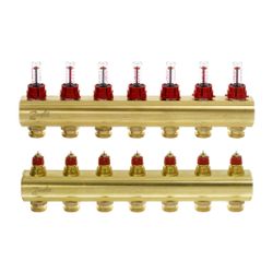 Danfoss Verteiler für Fussbodenheizungen FHF-7F, 7 Kreise, mit Durchflussanzeige, 088... DANFOSS-088U0527 5702420080970 (Abb. 1)