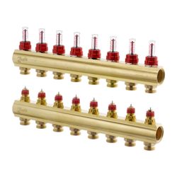 Danfoss Verteiler für Fussbodenheizungen FHF-8F, 8 Kreise, mit Durchflussanzeige, 088... DANFOSS-088U0528 5702420080987 (Abb. 1)