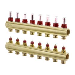 Danfoss Verteiler für Fussbodenheizungen FHF-8F, 8 Kreise, mit Durchflussanzeige, 088... DANFOSS-088U0528 5702420080987 (Abb. 1)