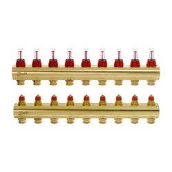 Danfoss Verteiler für Fussbodenheizungen FHF-9F, 9 Kreise, mit Durchflussanzeige, 088... DANFOSS-088U0529 5702420080994 (Abb. 1)
