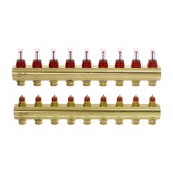 Danfoss Verteiler für Fussbodenheizungen FHF-9F, 9 Kreise, mit Durchflussanzeige, 088... DANFOSS-088U0529 5702420080994 (Abb. 1)