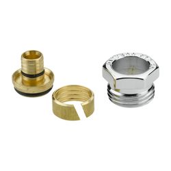 Danfoss Klemmverbinder, R 1/2"AG auf 15x2,5mm, für VPE-Kunststoffrohre PEX, verchromt... DANFOSS-013G4199 5702420071480 (Abb. 1)
