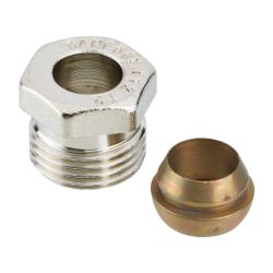 Danfoss Klemmverbinder, R 1/2" Außengewinde auf 12mm, für Stahl- und Kupferrohre, ver... DANFOSS-013G4112 5702420033167 (Abb. 1)