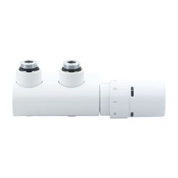 Danfoss Anschlussarmatur VHX Duo Set R 1/2", Eckausführung, Verkehrsweiß, 013G4281... DANFOSS-013G4281 5702420073224 (Abb. 1)
