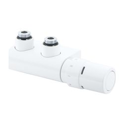 Danfoss Anschlussarmatur VHX Duo Set R 1/2", Eckausführung, Verkehrsweiß, 013G4281... DANFOSS-013G4281 5702420073224 (Abb. 1)