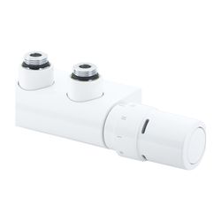 Danfoss Anschlussarmatur VHX Duo Set R 1/2", Eckausführung, Verkehrsweiß, 013G4281... DANFOSS-013G4281 5702420073224 (Abb. 1)