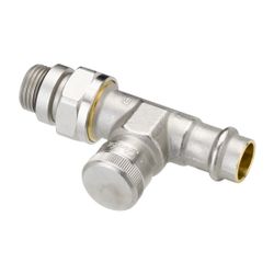 Danfoss Rücklaufverschraubung RLV 15, R 1/2", Pressfit, Durchgangsausführung, vernick... DANFOSS-003L1824 5702420091716 (Abb. 1)