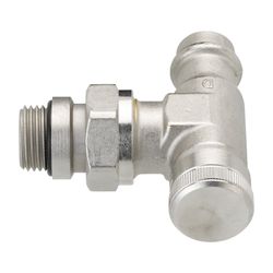 Danfoss Rücklaufverschraubung RLV 15, R 1/2", Pressfit, Eckausführung, vernickelt, 00... DANFOSS-003L1825 5702420091723 (Abb. 1)