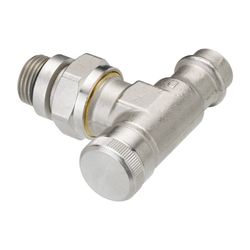 Danfoss Rücklaufverschraubung RLV 15, R 1/2", Pressfit, Eckausführung, vernickelt, 00... DANFOSS-003L1825 5702420091723 (Abb. 1)