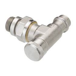 Danfoss Rücklaufverschraubung RLV 15, R 1/2", Pressfit, Eckausführung, vernickelt, 00... DANFOSS-003L1825 5702420091723 (Abb. 1)