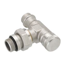 Danfoss Rücklaufverschraubung RLV 15, R 1/2", Pressfit, Eckausführung, vernickelt, 00... DANFOSS-003L1825 5702420091723 (Abb. 1)