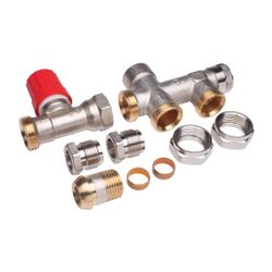 Danfoss Steigrohrventil für 2-Rohranlagen Set RA-K, Heizkörper R 1/2", Anlage G 3/4" ... DANFOSS-013G3342 5702420031750 (Abb. 1)