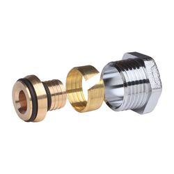 Danfoss Klemmverbinder, R 1/2"AG auf 16x2mm, für Alu-Verbundrohre AluPex, verchromt... DANFOSS-013G4200 5702420071497 (Abb. 1)