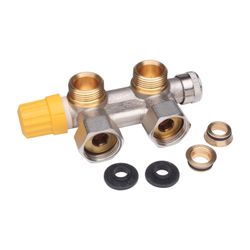 Danfoss Anschlussarmatur VHS-UN Heizkörper G 3/4", Eckausführung, vernickelt, 013G474... DANFOSS-013G4743 5702420036120 (Abb. 1)