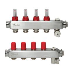 Danfoss Verteiler für Fussbodenheizungen SSM-4F, 4 Kreise, mit Durchflussanzeige, 088... DANFOSS-088U0754 5702425114816 (Abb. 1)