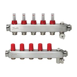 Danfoss Verteiler für Fussbodenheizungen SSM-5F, 5 Kreise, mit Durchflussanzeige, 088... DANFOSS-088U0755 5702425114809 (Abb. 1)