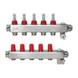 Danfoss Verteiler für Fussbodenheizungen SSM-5F, 5 Kreise, mit Durchflussanzeige, 088... DANFOSS-088U0755 5702425114809 (Abb. 1)